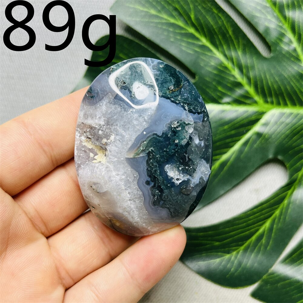 Natural Stone Geode Agate Moss Agate Palm Spiritual Decoration Spiritual Rock Witch Meditation Crystal and Stone Healing