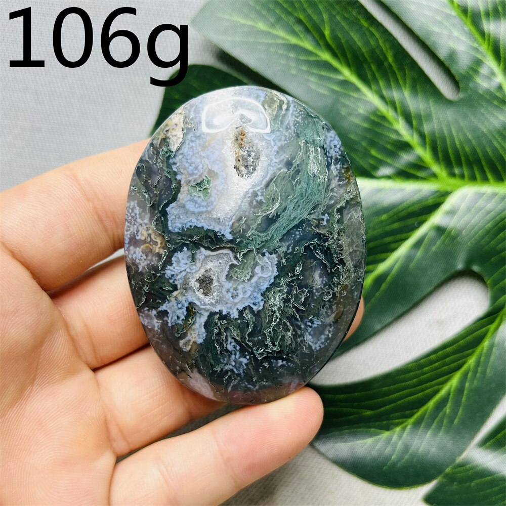 Natural Stone Geode Agate Moss Agate Palm Spiritual Decoration Spiritual Rock Witch Meditation Crystal and Stone Healing