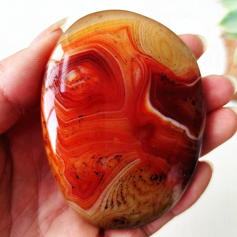 Natural Stone Real Sardonyx Agate Palm Hand Play Witchcraft Supplies Meditation Spiritual Decor Home Decoration Healing Crystals