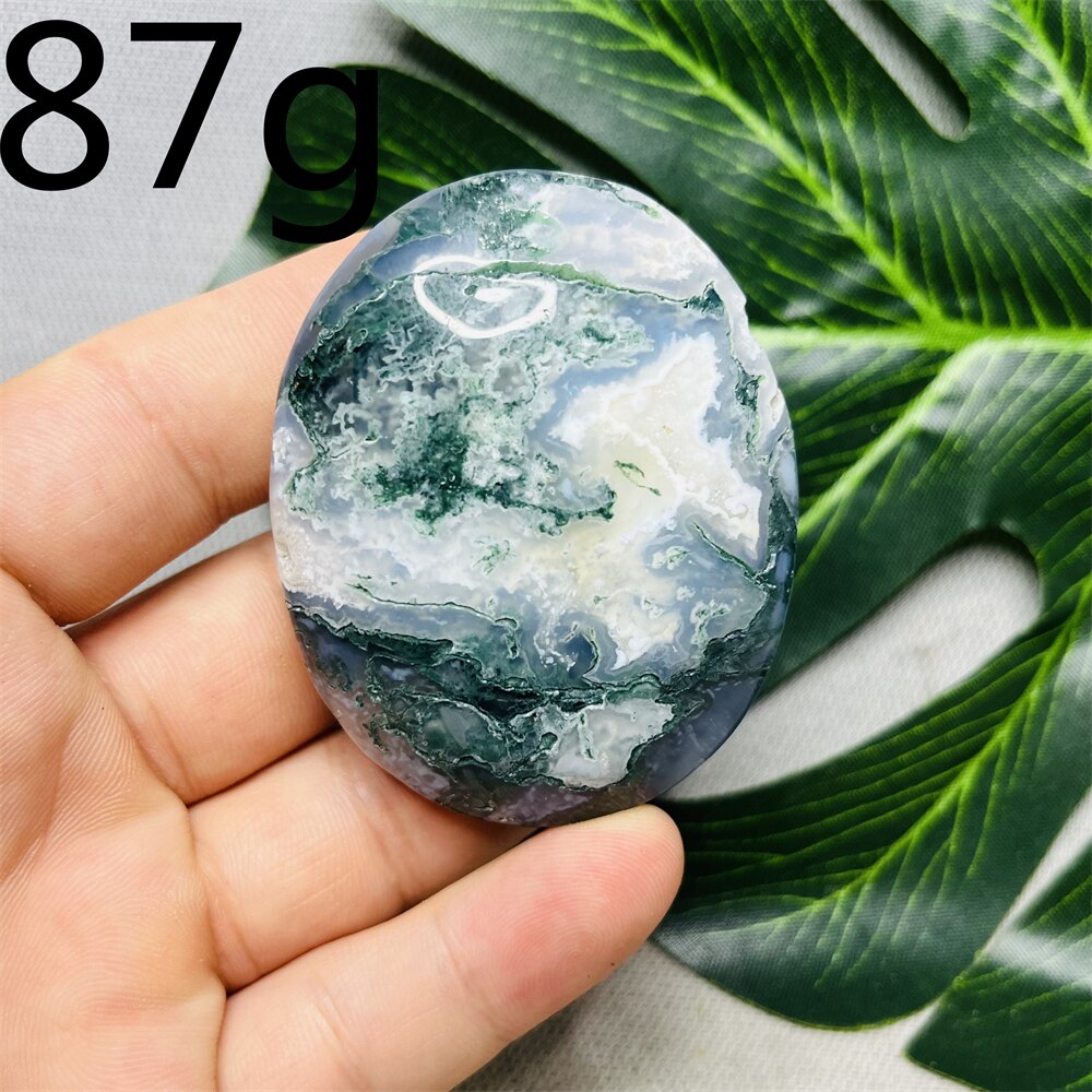 Natural Stone Geode Agate Moss Agate Palm Spiritual Decoration Spiritual Rock Witch Meditation Crystal and Stone Healing