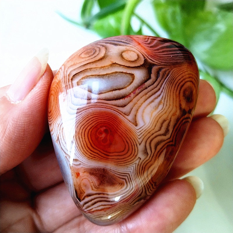 Natural Lace Stone Sardonyx Agate Palm Hand Play Witchcraft Supplies Meditation Spiritual Decor Home Decoration Healing Crystals
