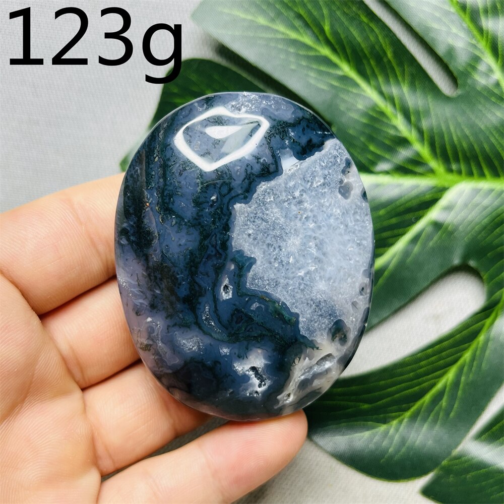 Natural Stone Geode Agate Moss Agate Palm Spiritual Decoration Spiritual Rock Witch Meditation Crystal and Stone Healing