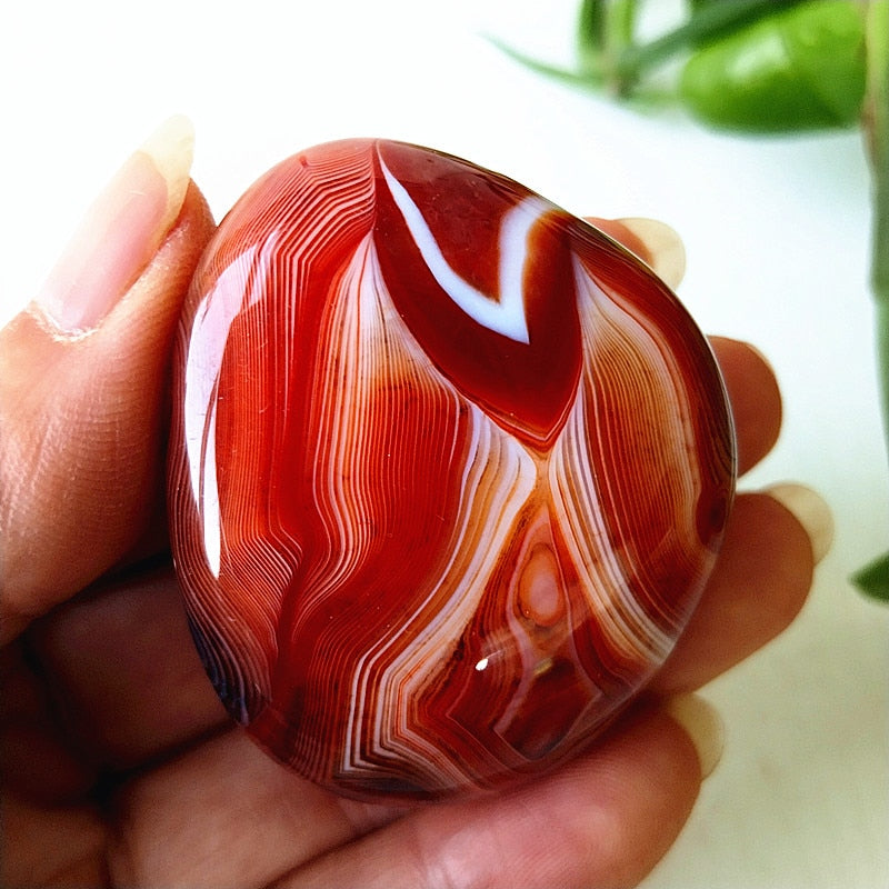Natural Lace Stone Sardonyx Agate Palm Hand Play Witchcraft Supplies Meditation Spiritual Decor Home Decoration Healing Crystals
