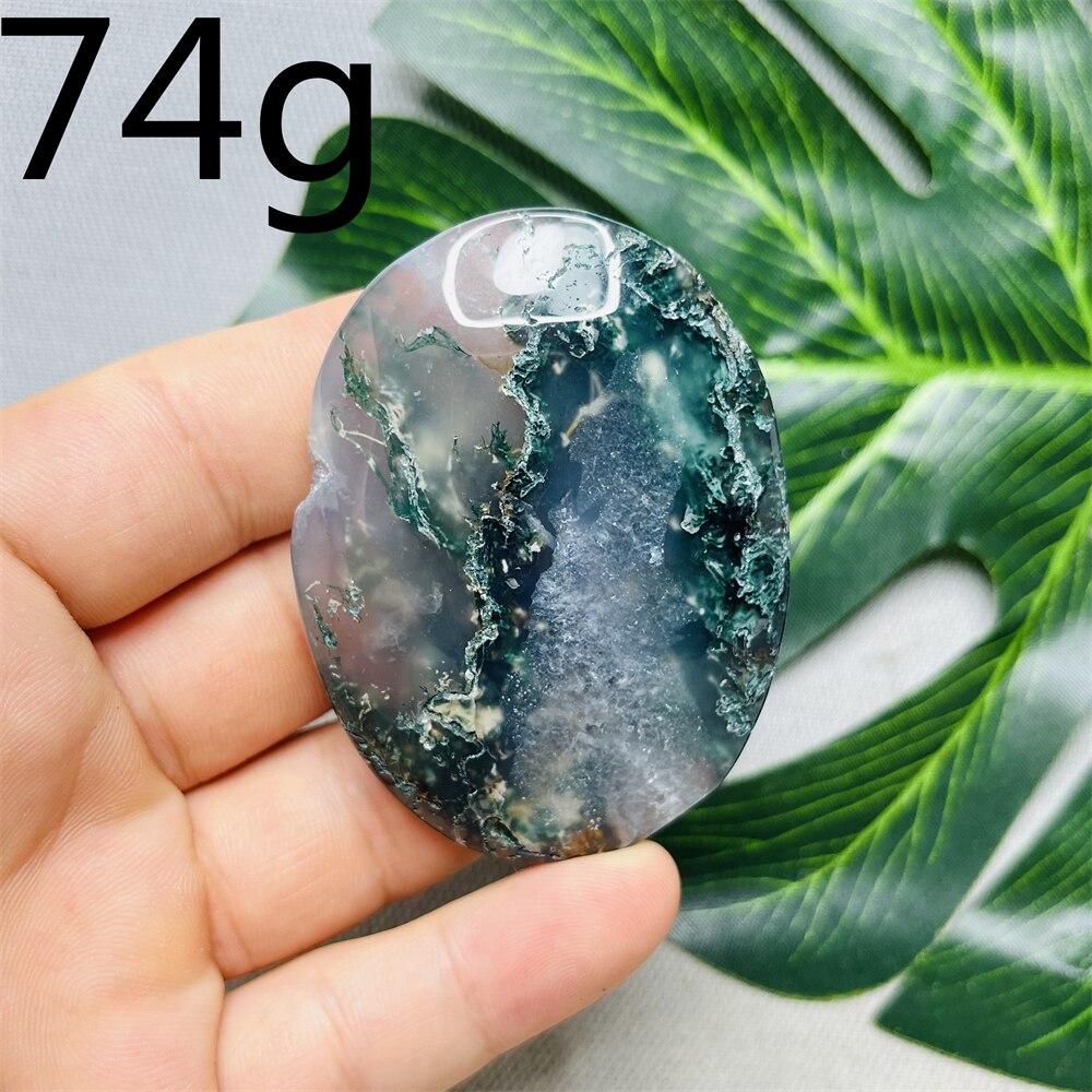 Natural Stone Geode Agate Moss Agate Palm Spiritual Decoration Spiritual Rock Witch Meditation Crystal and Stone Healing
