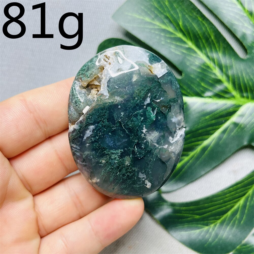 Natural Stone Geode Agate Moss Agate Palm Spiritual Decoration Spiritual Rock Witch Meditation Crystal and Stone Healing