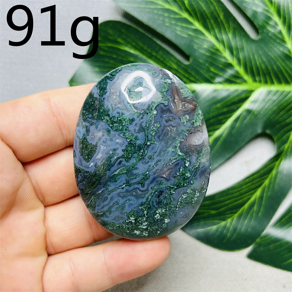 Natural Stone Geode Agate Moss Agate Palm Spiritual Decoration Spiritual Rock Witch Meditation Crystal and Stone Healing