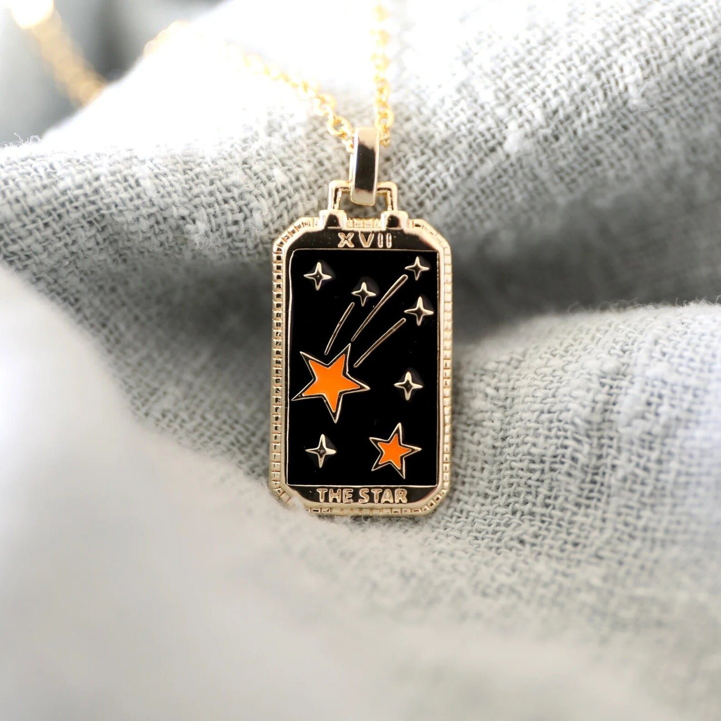 2022 New Stainless Steel Tarnish Free Jewelry Tarot Necklace Star Moon Sun World Design Gold Pendant Necklaces For Women