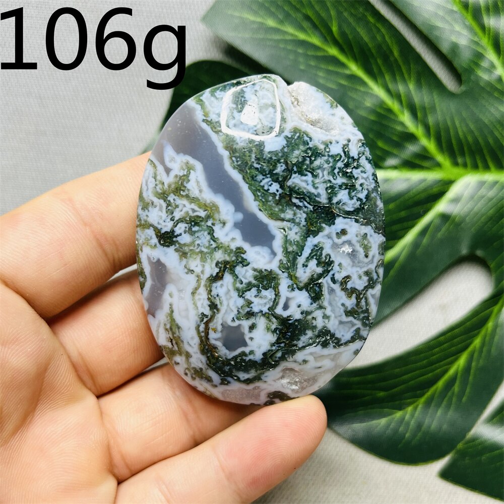 Natural Stone Geode Agate Moss Agate Palm Spiritual Decoration Spiritual Rock Witch Meditation Crystal and Stone Healing