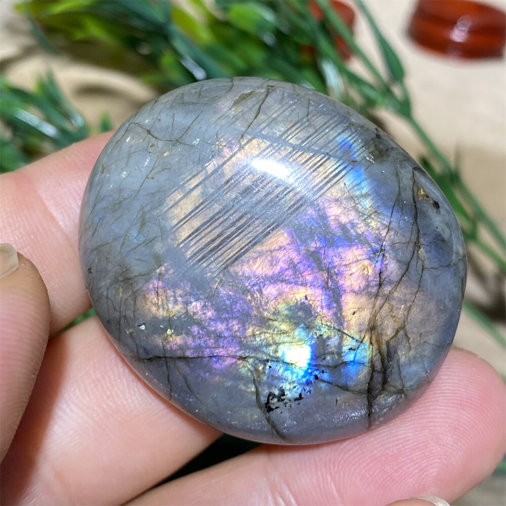 Labradorite Palm Purple Light Natural Stone Crystals Healing Wicca Wichcraft Meditation Minerals Ornaments Home Decoration