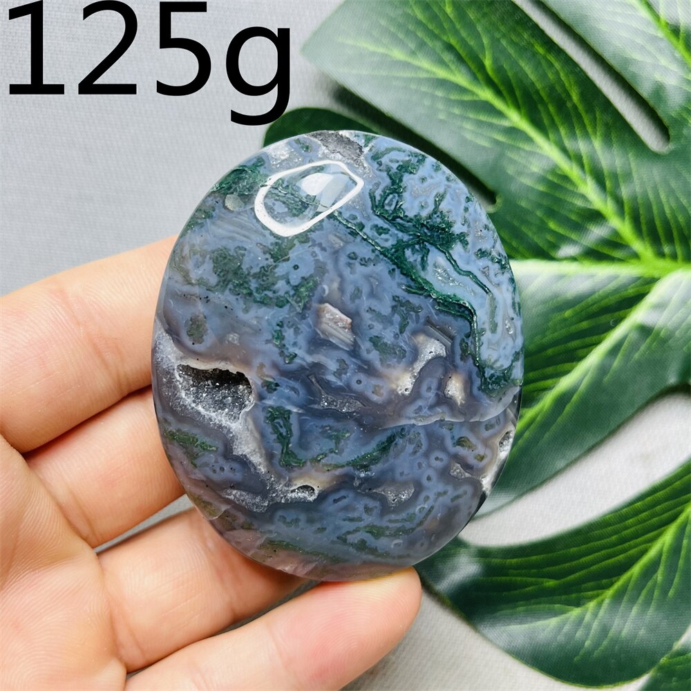 Natural Stone Geode Agate Moss Agate Palm Spiritual Decoration Spiritual Rock Witch Meditation Crystal and Stone Healing