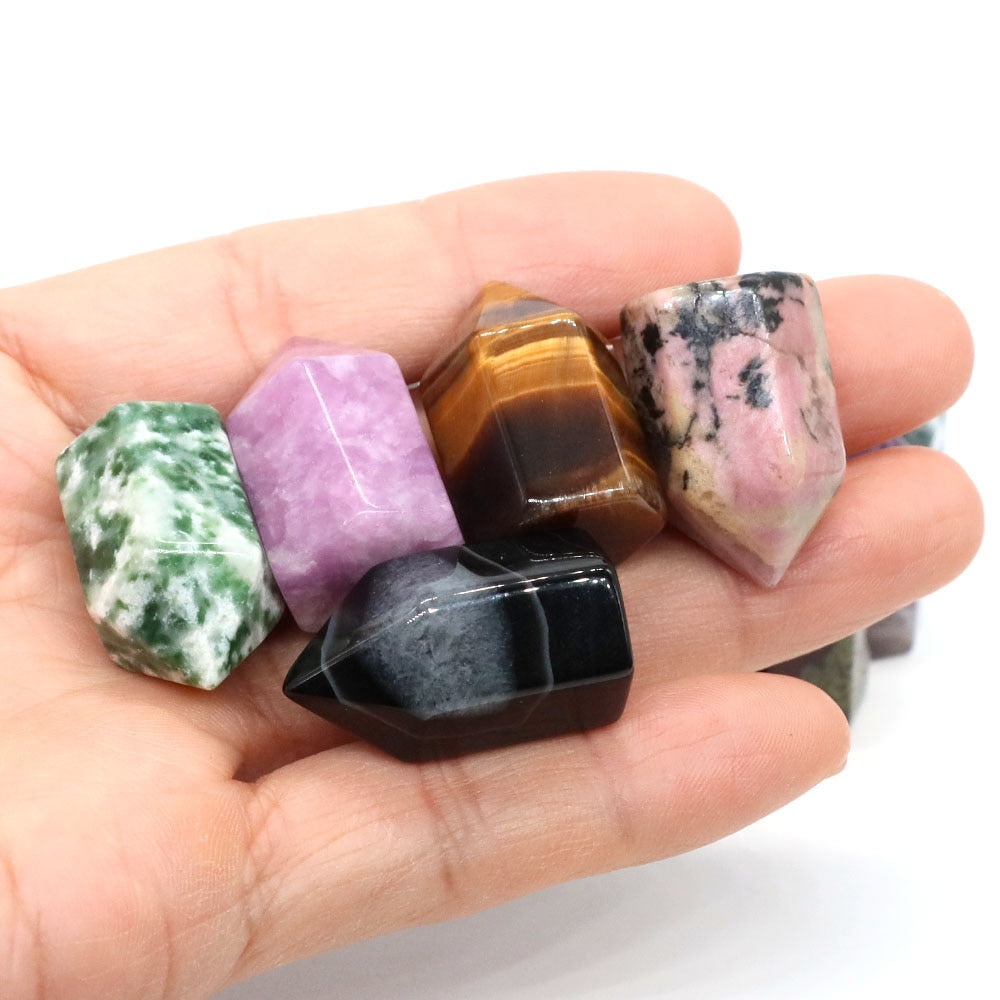 Crystal Hexagonal Prisms Natural Stone Pink Quartz Point Wand Healing Energy Mineral Amethyst Tower Furnishing Home Decoration