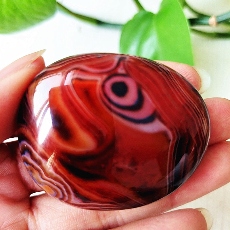 Natural stone Sardonyx agate palm stones playthings small stones and crystals healing crystals