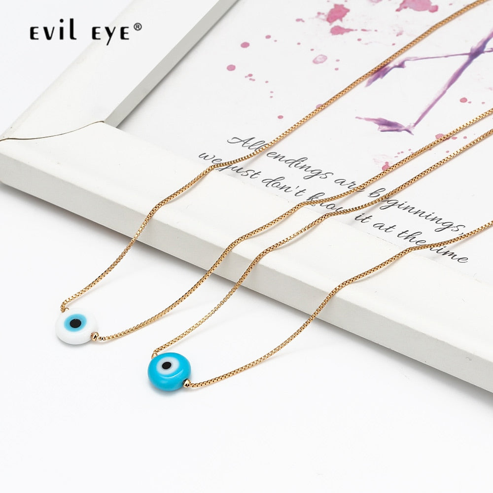 Turkish Evil Eye Beaded Long Chain Necklace