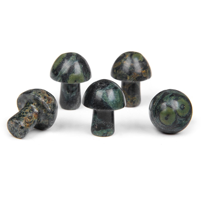 5Pcs/Set Mushroom Stone Carved Natural Quartzs Crystal Healing Reiki Decoration Craft Home Decor Room Ornament Wholesale 15*20mm