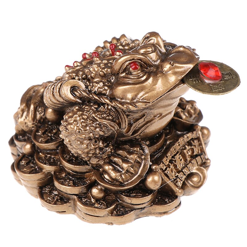 Feng Shui Toad Money LUCKY Fortune Wealth Chinese Golden Frog Toad Coin Home Office Decoration Lucky Gifts Tabletop Ornaments