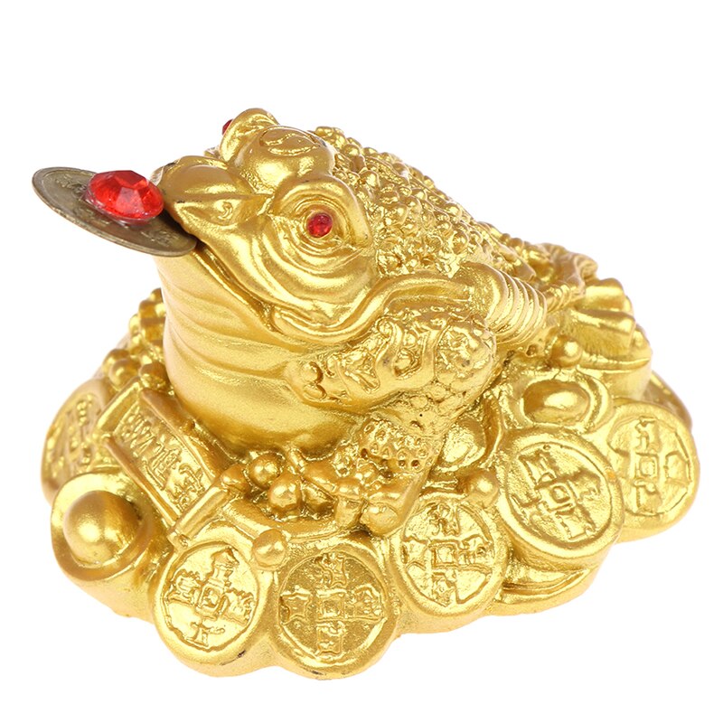 Feng Shui Toad Money LUCKY Fortune Wealth Chinese Golden Frog Toad Coin Home Office Decoration Lucky Gifts Tabletop Ornaments
