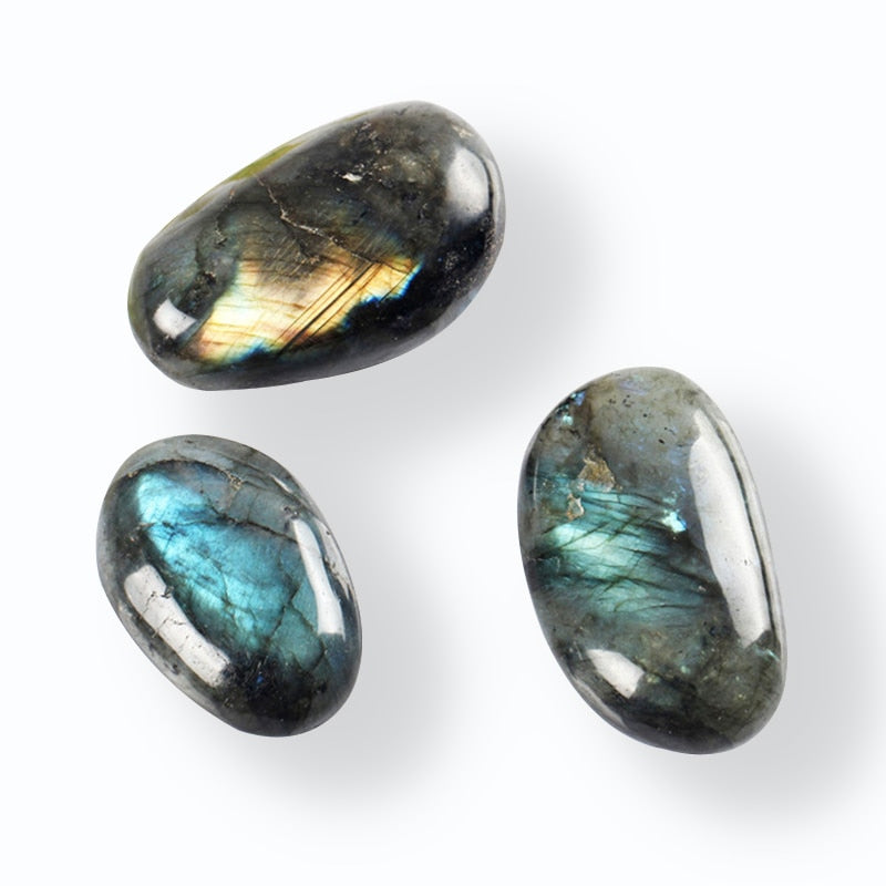 100g Natural Labradorite Tumbled Stone Kambaba Jaspere Healing Bead Point Reiki Chakra Large size Crystal Free Pouch Send Random