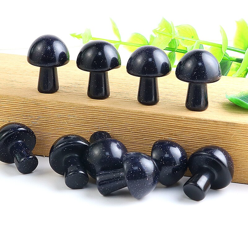 20PCS Mini Mushroom Gemstones Figurine Natural Stones Carved Crafts Decor Quartz Healing Crystal Statue Wholesae Bulk 16*22mm
