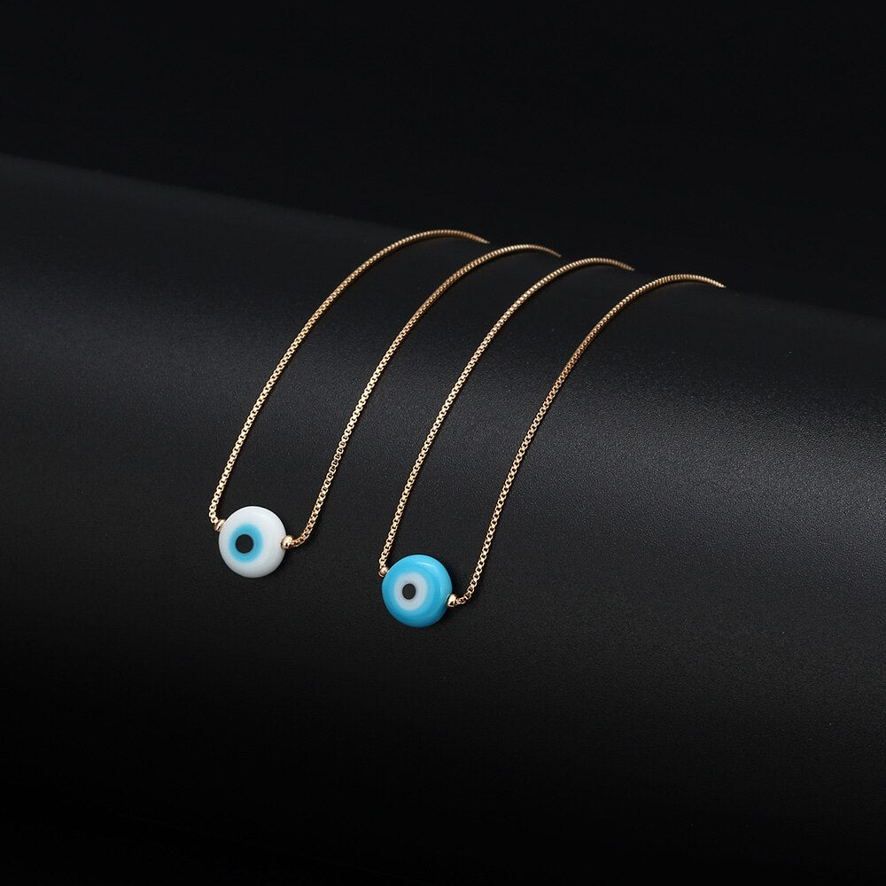 Turkish Evil Eye Beaded Long Chain Necklace