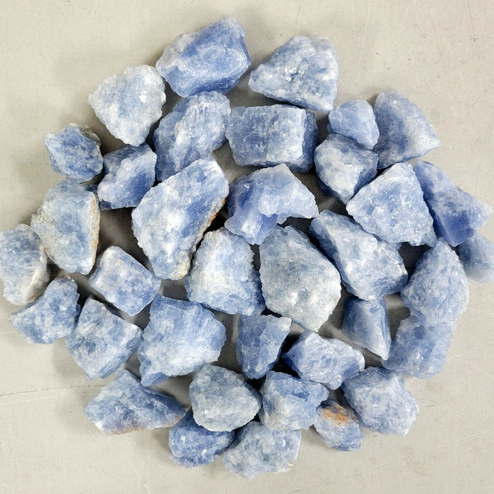 Natural Blue Celestite Calcite Crystals Raw Rough Gemstones Reiki Healing Energy Stones