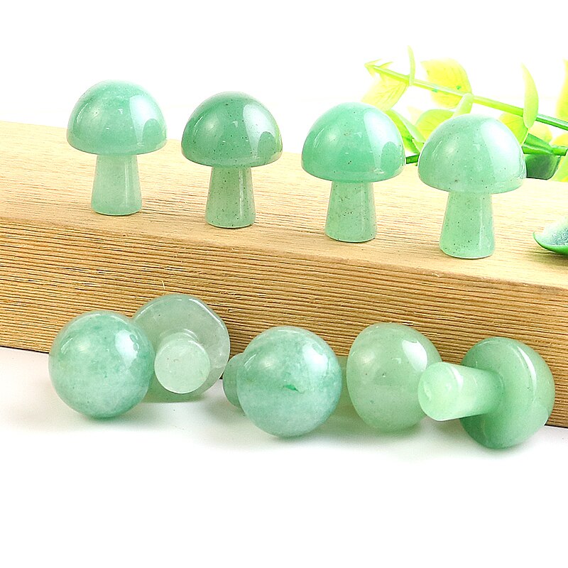 20PCS Mini Mushroom Gemstones Figurine Natural Stones Carved Crafts Decor Quartz Healing Crystal Statue Wholesae Bulk 16*22mm