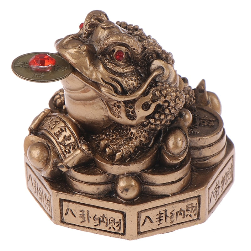 Feng Shui Toad Money LUCKY Fortune Wealth Chinese Golden Frog Toad Coin Home Office Decoration Lucky Gifts Tabletop Ornaments