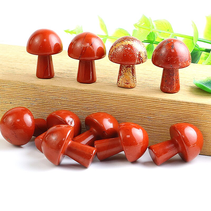 20PCS Mini Mushroom Gemstones Figurine Natural Stones Carved Crafts Decor Quartz Healing Crystal Statue Wholesae Bulk 16*22mm