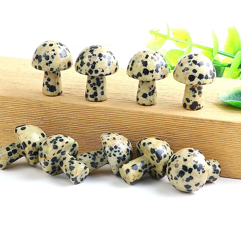20PCS Mini Mushroom Gemstones Figurine Natural Stones Carved Crafts Decor Quartz Healing Crystal Statue Wholesae Bulk 16*22mm