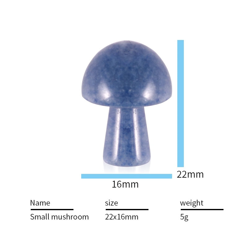 20PCS Mini Mushroom Gemstones Figurine Natural Stones Carved Crafts Decor Quartz Healing Crystal Statue Wholesae Bulk 16*22mm