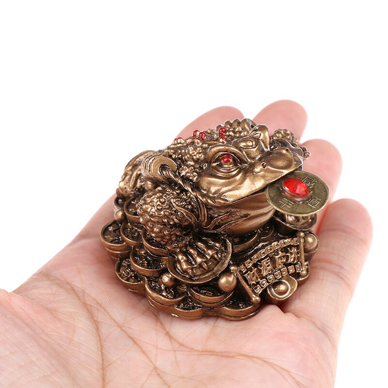 Feng Shui Toad Money LUCKY Fortune Wealth Chinese Golden Frog Toad Coin Home Office Decoration Lucky Gifts Tabletop Ornaments