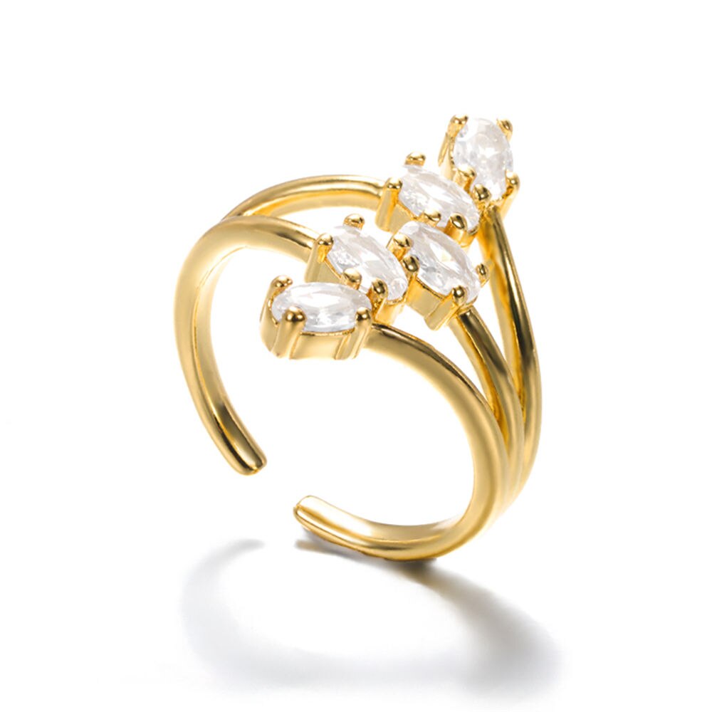 GATTVICT Punk Fashion Drop Oil Evil Eye Rings Set For Women Men  Abstract Gold Color Climb Line Snake Zircon Leaf Ring Jewelry