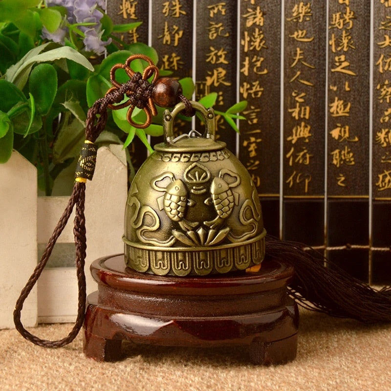 Feng shui Buddhism Copper Bell Religious Wind Bell Buddha Home Hanging Decoration Blessing for Luck Wind Chime Car Decor Crafts