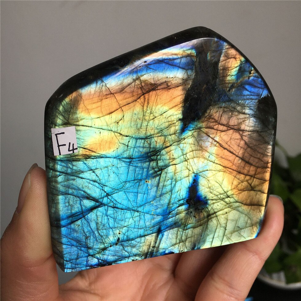 Natural Bule Glittery Labradorite Rock Quartz Crystal Healing Energy Stone Feng Shui Decoration