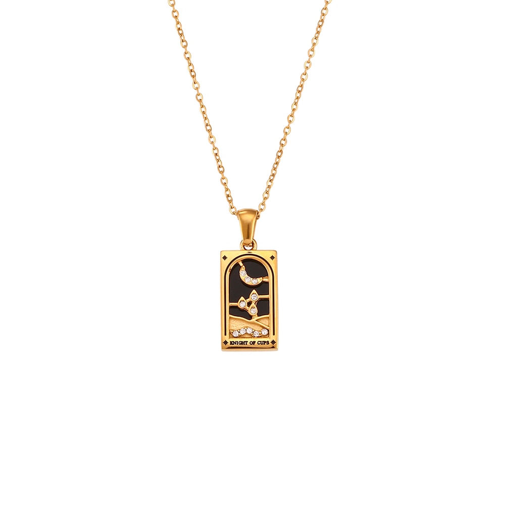 Tarot Colorful Pendant Necklace - Stainless Steel