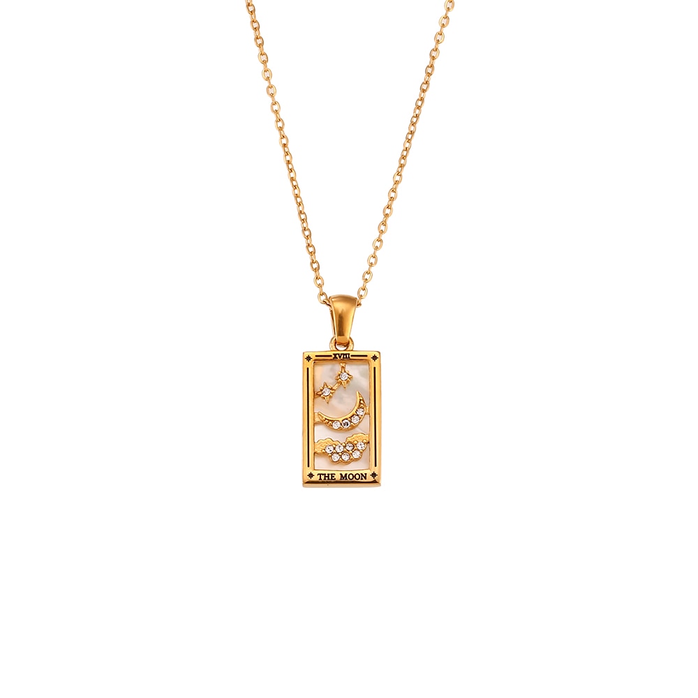 Tarot Colorful Pendant Necklace - Stainless Steel