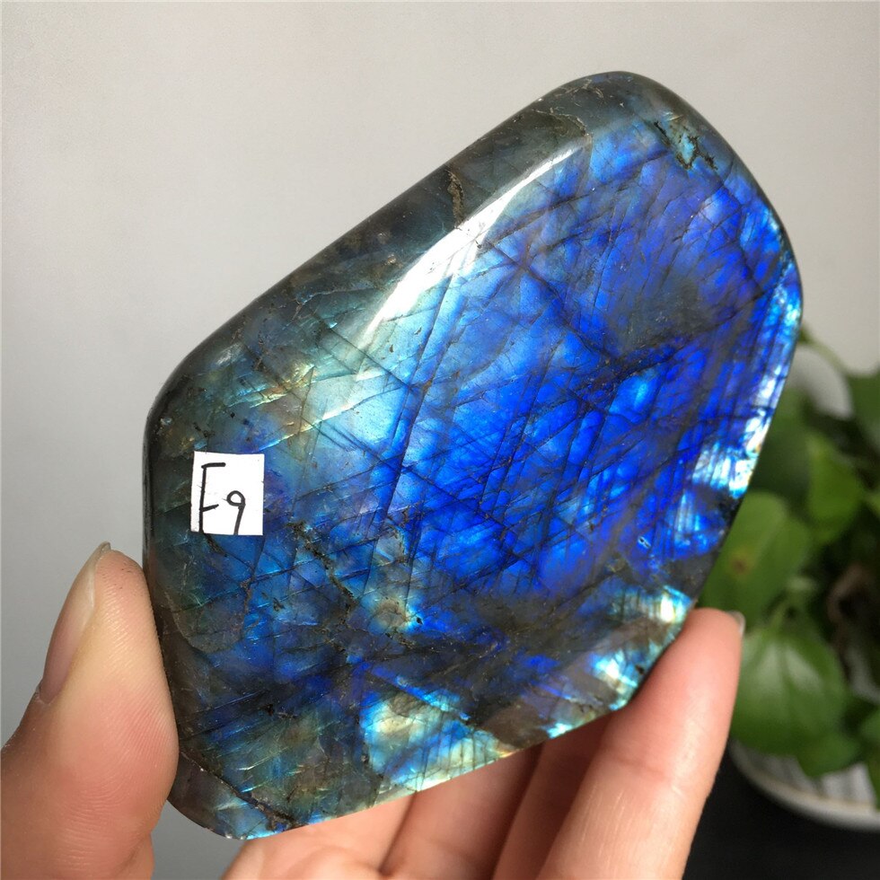 Natural Bule Glittery Labradorite Rock Quartz Crystal Healing Energy Stone Feng Shui Decoration