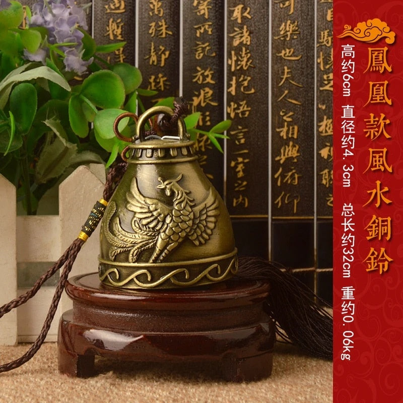 Feng shui Buddhism Copper Bell Religious Wind Bell Buddha Home Hanging Decoration Blessing for Luck Wind Chime Car Decor Crafts
