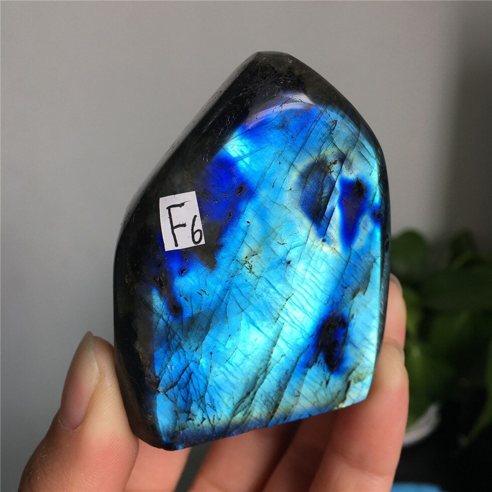 Natural Bule Glittery Labradorite Rock Quartz Crystal Healing Energy Stone Feng Shui Decoration