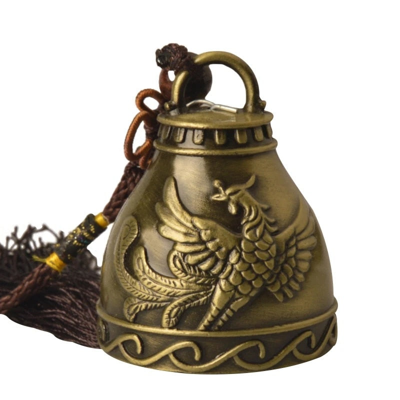 Feng shui Buddhism Copper Bell Religious Wind Bell Buddha Home Hanging Decoration Blessing for Luck Wind Chime Car Decor Crafts