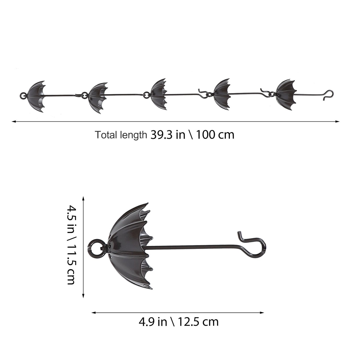 Chain Rain Gutter Diverter Decorative Downspout Spout Rainwater Catcher Metal Garden Water Roof Collector Extension Cups Link