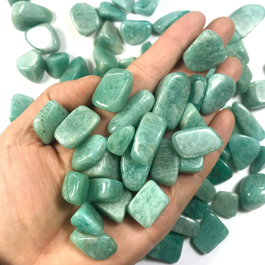 Amazonite Tumbled / Polished Stones Perfect for Crystal Grids - 100g 10-15mm.