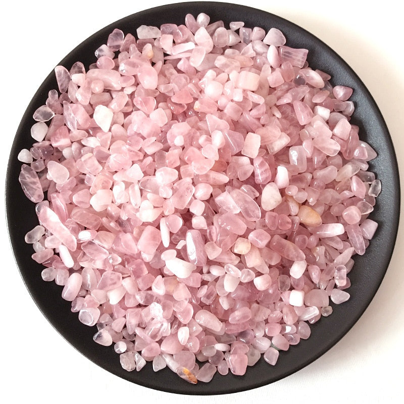 Rose Quartz Crystal Polished Stone Chips.