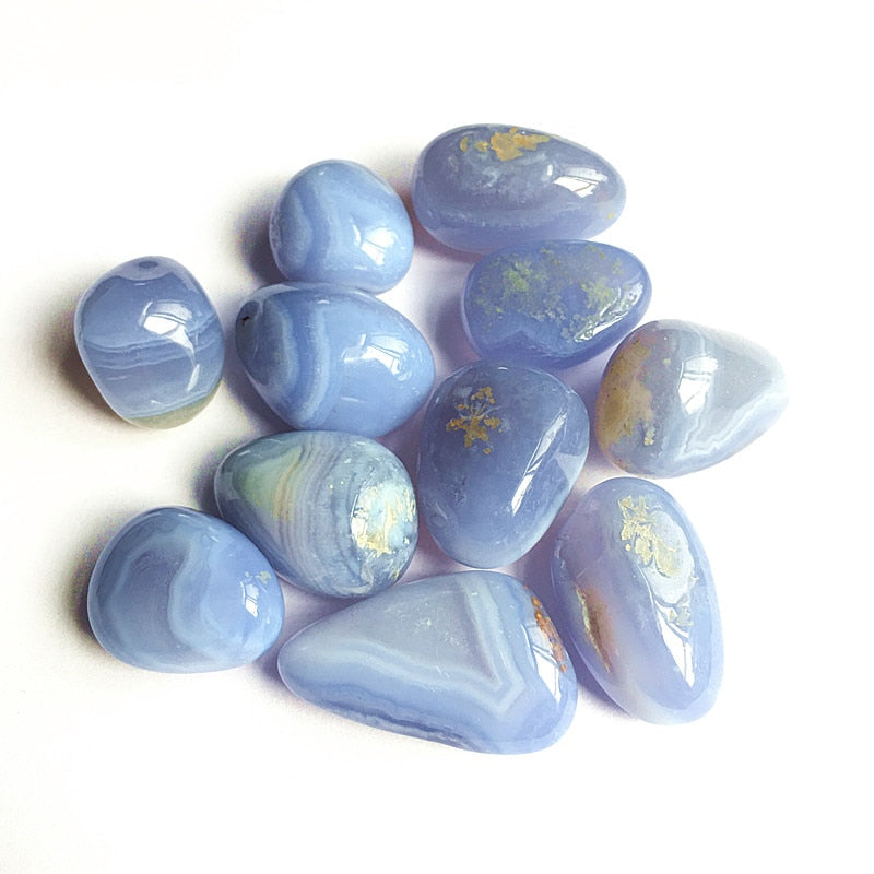 Blue Lace Agate Tumbled Stones - 30-40mm crystals freeshipping - Dara Laine Murray