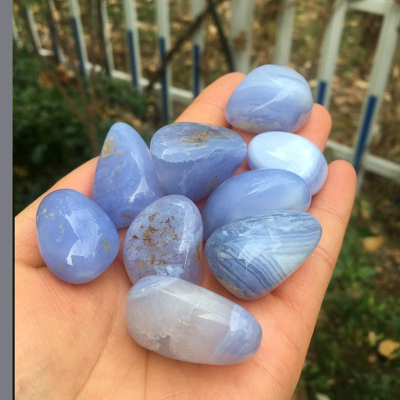 Blue Lace Agate Tumbled Stones - 30-40mm crystals freeshipping - Dara Laine Murray