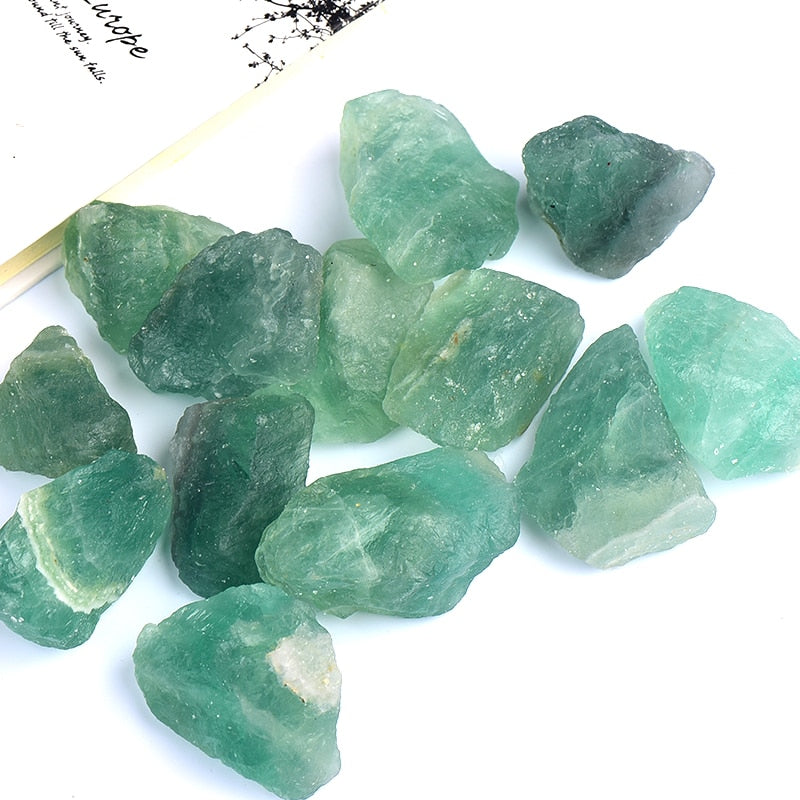 Green Fluorite Raw Gemstone Mineral.