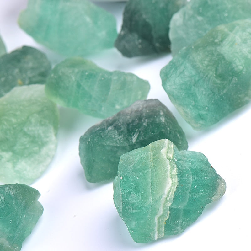 Green Fluorite Raw Gemstone Mineral.