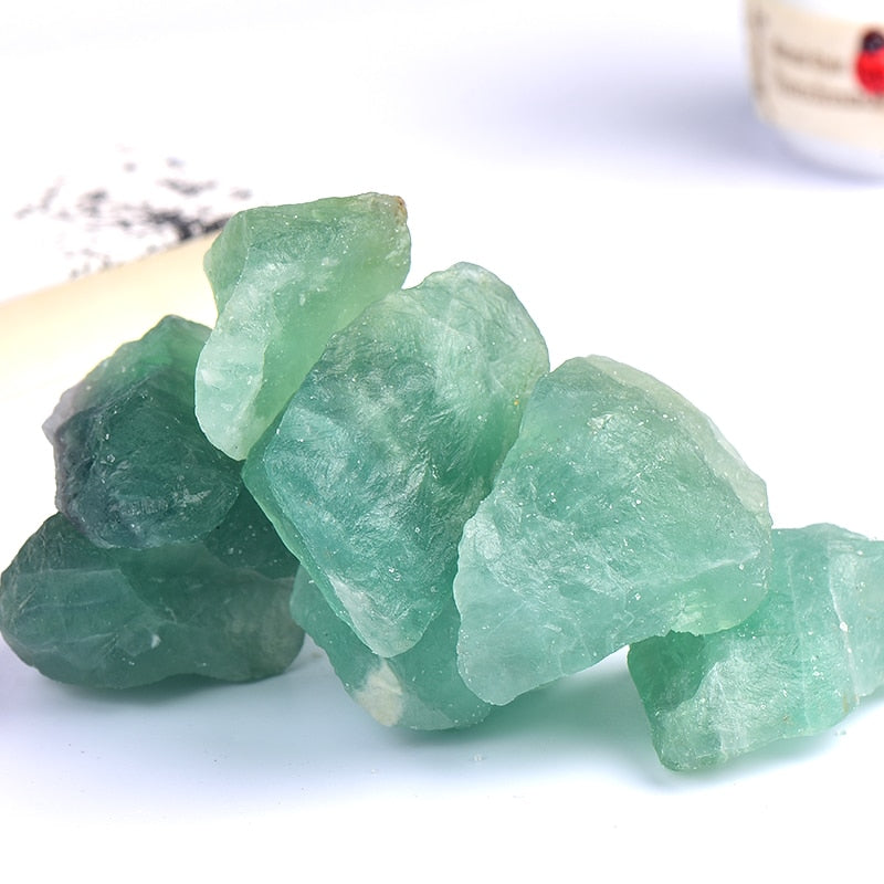 Green Fluorite Raw Gemstone Mineral.