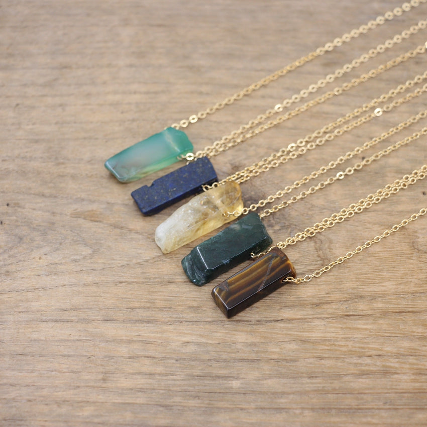 Polished Stone Crystal Slice / Slab Pendants Necklace Crystal Jewelry - Irregular and Natural Shapes