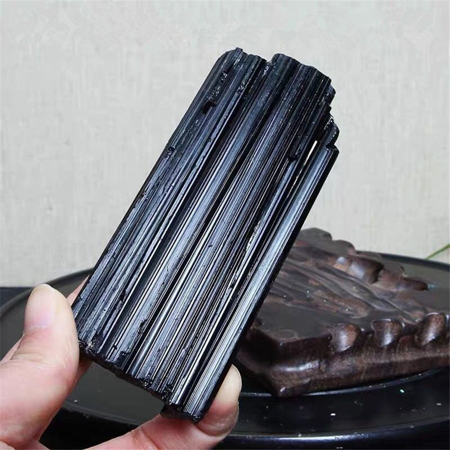 Natural Black Turmaline Crystals Mineral Specimens Irregular Fossil Geology Instructions Site Healing Home Decoration freeshipping - Dara Laine Murray