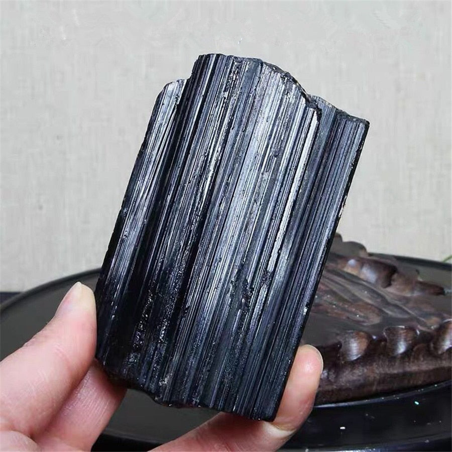 Natural Black Turmaline Crystals Mineral Specimens Irregular Fossil Geology Instructions Site Healing Home Decoration freeshipping - Dara Laine Murray
